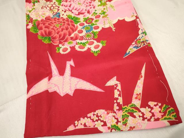 平和屋着物[]アンティーク　大正ロマン　お宮参り　女の子　祝着　産着　初着　のしめ　折り鶴　牡丹花文　逸品　DABC5029ma