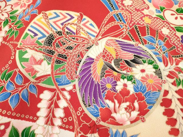 平和屋着物[]お宮参り　女の子　祝着　産着　初着　のしめ　鳳凰鼓花蝶文　暈し染め　金彩　逸品　DABC5030ma