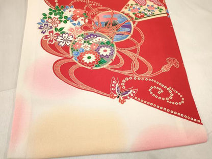 平和屋着物[]お宮参り　女の子　祝着　産着　初着　のしめ　鳳凰鼓花蝶文　暈し染め　金彩　逸品　DABC5030ma