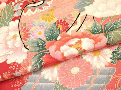 平和屋着物[]お宮参り　女の子　祝着　産着　初着　のしめ　鈴　花筏　暈し染め　金彩　逸品　DABC5031ma