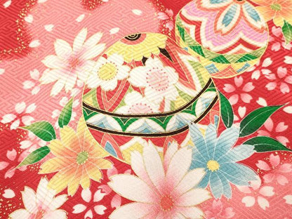 平和屋着物[]お宮参り　女の子　祝着　産着　初着　のしめ　鞠花文　暈し染め　金彩　逸品　DABC5032ma