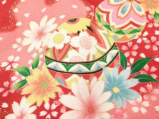 平和屋着物[]お宮参り　女の子　祝着　産着　初着　のしめ　鞠花文　暈し染め　金彩　逸品　DABC5032ma