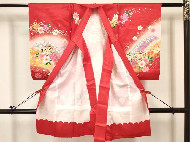 平和屋着物[]お宮参り　女の子　祝着　産着　初着　のしめ　鞠花文　暈し染め　金彩　逸品　DABC5032ma