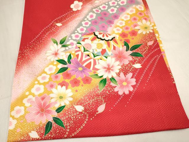 平和屋着物[]お宮参り　女の子　祝着　産着　初着　のしめ　鞠花文　暈し染め　金彩　逸品　DABC5032ma