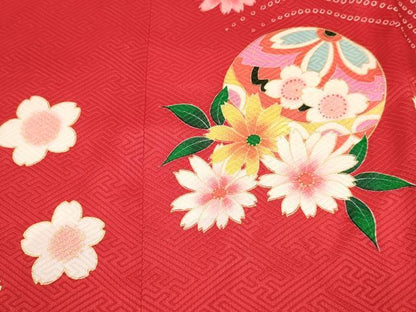 平和屋着物[]お宮参り　女の子　祝着　産着　初着　のしめ　鞠花文　暈し染め　金彩　逸品　DABC5032ma