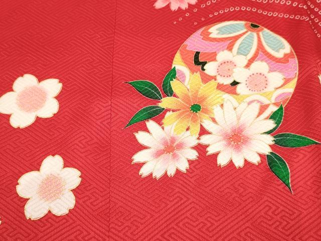 平和屋着物[]お宮参り　女の子　祝着　産着　初着　のしめ　鞠花文　暈し染め　金彩　逸品　DABC5032ma