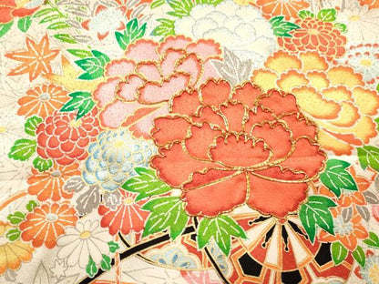 平和屋着物[]お宮参り　女の子　祝着　産着　初着　のしめ　鈴　花筏　暈し染め　金彩　逸品　DABC5033ma