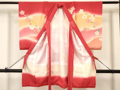 平和屋着物[]お宮参り　女の子　祝着　産着　初着　のしめ　鞠花文　暈し染め　金彩　逸品　DABC5035ma