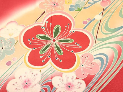 平和屋着物[]お宮参り　女の子　祝着　産着　初着　のしめ　鞠花文　暈し染め　金彩　逸品　DABC5035ma