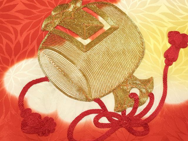 平和屋着物[]お宮参り　女の子　祝着　産着　初着　のしめ　駒刺繍　雲重ね　打ち出の小槌　暈し染め　逸品　DABC5038ma