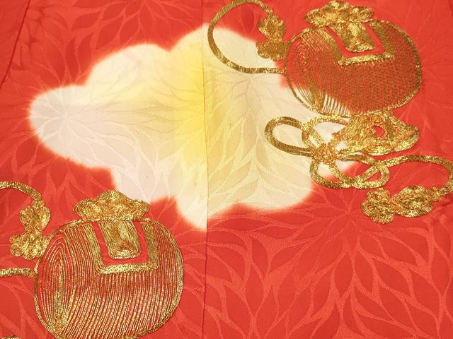 平和屋着物[]お宮参り　女の子　祝着　産着　初着　のしめ　駒刺繍　雲重ね　打ち出の小槌　暈し染め　逸品　DABC5038ma