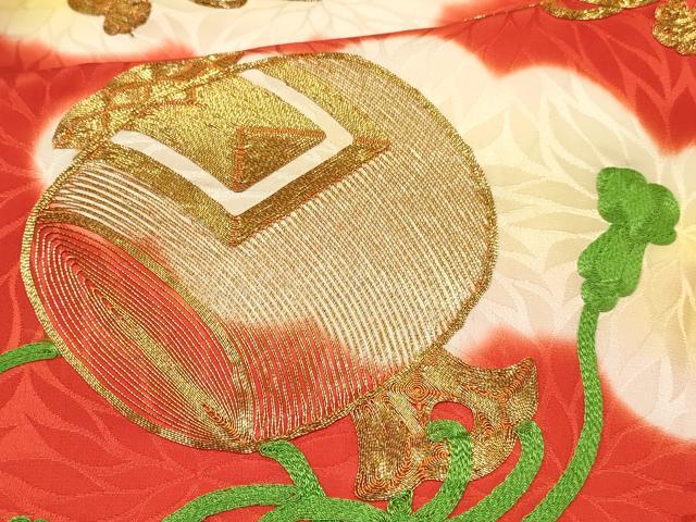 平和屋着物[]お宮参り　女の子　祝着　産着　初着　のしめ　駒刺繍　雲重ね　打ち出の小槌　暈し染め　逸品　DABC5038ma