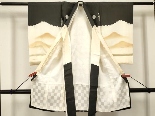 平和屋着物[]お宮参り　男の子　祝着　産着　初着　のしめ　刺繍　鷹　鷲　渡橋松文　暈し染め　金彩　逸品　DABC5043ma