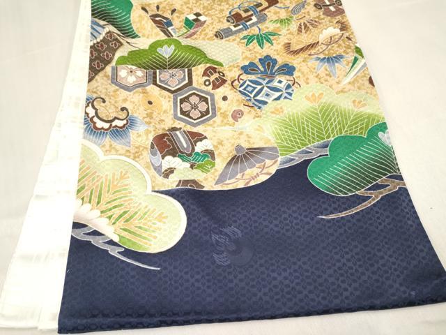 平和屋着物[]お宮参り　男の子　祝着　産着　初着　のしめ　兜　宝尽くし松文　暈し染め　金彩　逸品　DABC5047ma