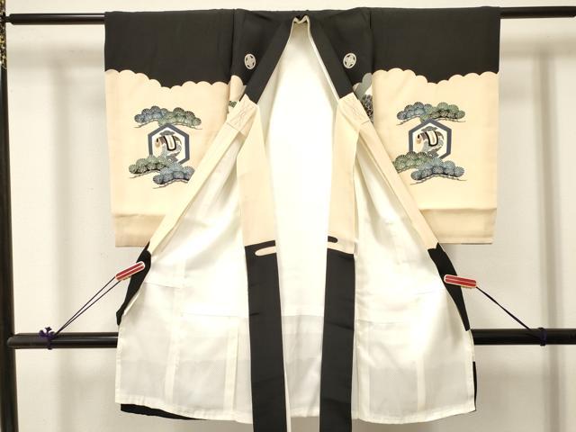 平和屋着物[]お宮参り　男の子　祝着　産着　初着　のしめ　鷹　鷲　松皮菱笹松文　金彩　逸品　DABC5053ma