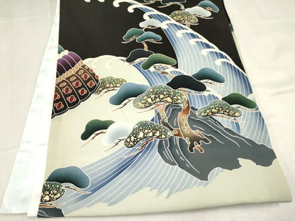 平和屋着物[]お宮参り　男の子　祝着　産着　初着　のしめ　龍　兜　立波松文　金彩　逸品　DABC5054ma
