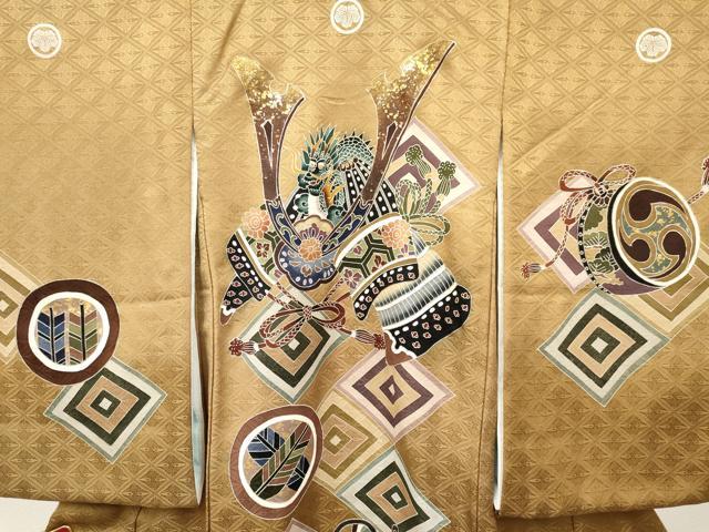 平和屋着物[]お宮参り　男の子　祝着　産着　初着　のしめ　龍　兜　吉祥文　暈し染め　金銀彩　逸品　DABC5056ma