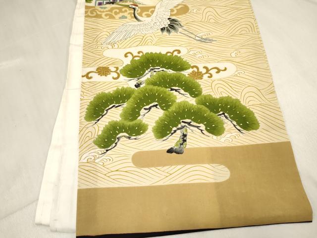 平和屋着物[]お宮参り　男の子　祝着　産着　初着　のしめ　宝船　飛鶴立波松文　金銀彩　逸品　DABC5057ma