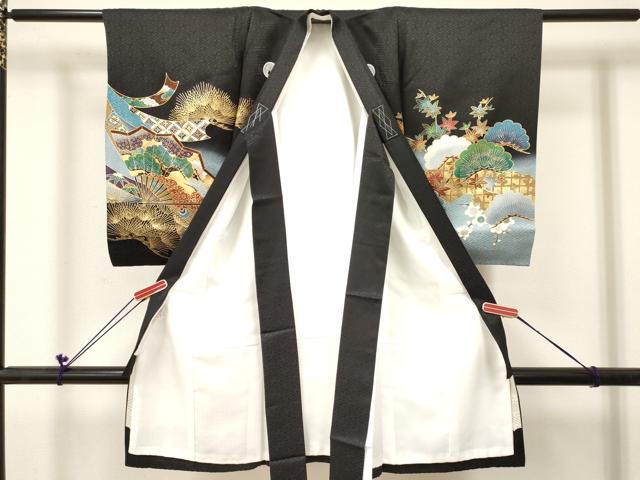 平和屋着物[]お宮参り　男の子　祝着　産着　初着　のしめ　刺繍　鷹　鷲　打ち出の小槌　松文　暈し染め　金彩　逸品　DABC5058ma