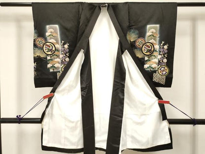 平和屋着物[]お宮参り　男の子　祝着　産着　初着　のしめ　鷹　鷲　吉祥文　暈し染め　金彩　逸品　DABC5062ma