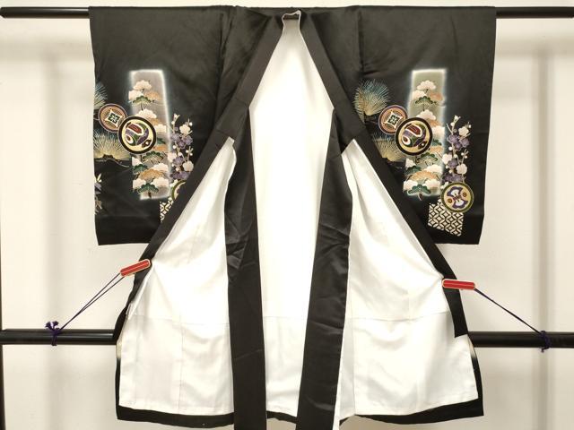 平和屋着物[]お宮参り　男の子　祝着　産着　初着　のしめ　鷹　鷲　吉祥文　暈し染め　金彩　逸品　DABC5062ma