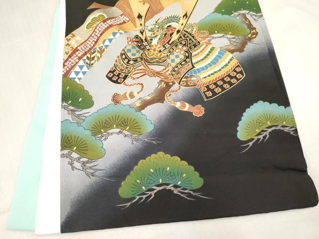 平和屋着物[]お宮参り　男の子　祝着　産着　初着　のしめ　鷹　鷲　龍　兜　舟　松文　暈し染め　金銀彩　逸品　DABC5063ma