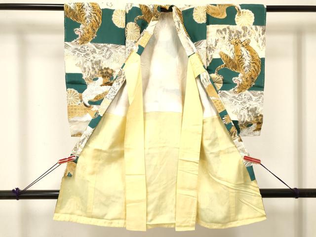 平和屋着物[]お宮参り　男の子　祝着　産着　初着　のしめ　虎　寅　鷹　鷲　風景文　金彩　逸品　DABC5067ma