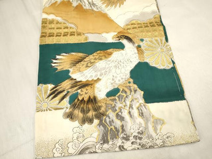 平和屋着物[]お宮参り　男の子　祝着　産着　初着　のしめ　虎　寅　鷹　鷲　風景文　金彩　逸品　DABC5067ma