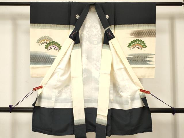 平和屋着物[]お宮参り　男の子　祝着　産着　初着　のしめ　龍　兜　貝桶絵巻梅松文　金銀彩　逸品　DABC5069ma
