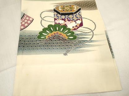 平和屋着物[]お宮参り　男の子　祝着　産着　初着　のしめ　龍　兜　貝桶絵巻梅松文　金銀彩　逸品　DABC5069ma