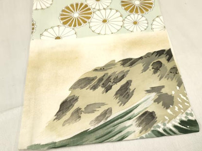 平和屋着物[]お宮参り　男の子　祝着　産着　初着　のしめ　刺繍　鶴　菊　波文　暈し染め　金彩　逸品　DABC5071ma