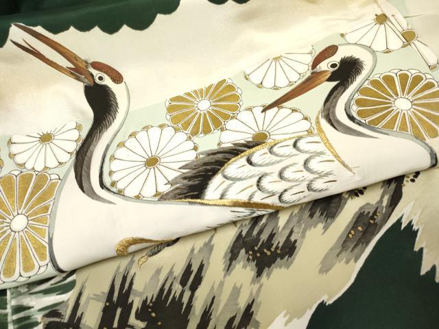 平和屋着物[]お宮参り　男の子　祝着　産着　初着　のしめ　刺繍　鶴　菊　波文　暈し染め　金彩　逸品　DABC5071ma