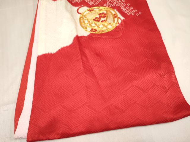 平和屋着物[]お宮参り　女の子　祝着　産着　初着　のしめ　駒刺繍　絞り　鞠花文　逸品　DABC5074ma