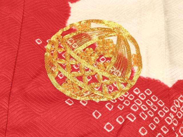 平和屋着物[]お宮参り　女の子　祝着　産着　初着　のしめ　駒刺繍　絞り　鞠花文　逸品　DABC5074ma