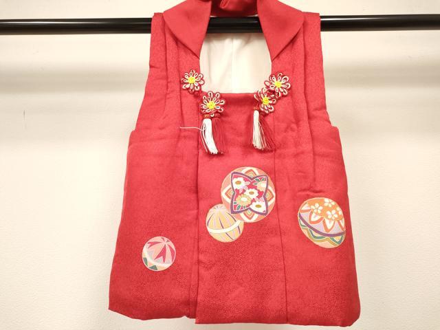 平和屋着物[]七五三　女の子　子供　被布　鞠花文　金彩　逸品　DABC5078ma