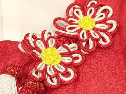 平和屋着物[]七五三　女の子　子供　被布　鞠花文　金彩　逸品　DABC5078ma