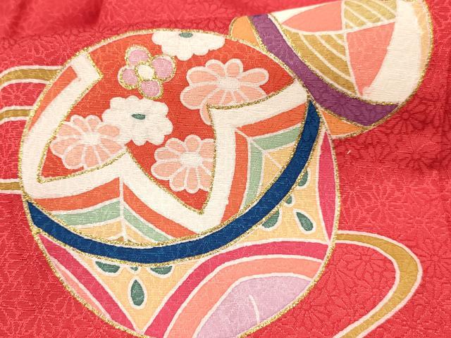 平和屋着物[]七五三　女の子　子供　被布　鞠花文　金彩　逸品　DABC5078ma