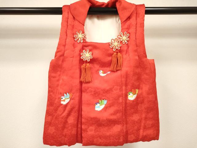 平和屋着物[]七五三　女の子　子供　被布　総刺繍　鴛鴦　金糸　逸品　DABC5079ma