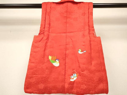 平和屋着物[]七五三　女の子　子供　被布　総刺繍　鴛鴦　金糸　逸品　DABC5079ma