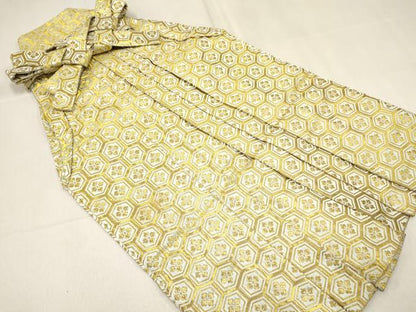 平和屋着物[]男の子　子供　行灯袴　亀甲花文　金糸　DABC5092ma