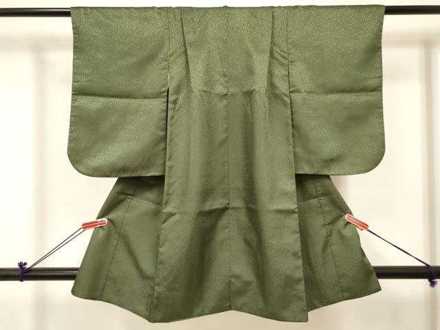 平和屋着物[]男の子　子供　着物　霞地紋　草色　DABC5098ma