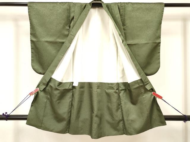 平和屋着物[]男の子　子供　着物　霞地紋　草色　DABC5098ma