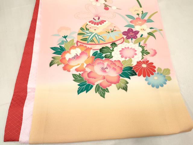 平和屋着物[]お宮参り　女の子　祝着　産着　初着　のしめ　鞠花文　暈し染め　箱付き　逸品　未使用　DABC5107ma