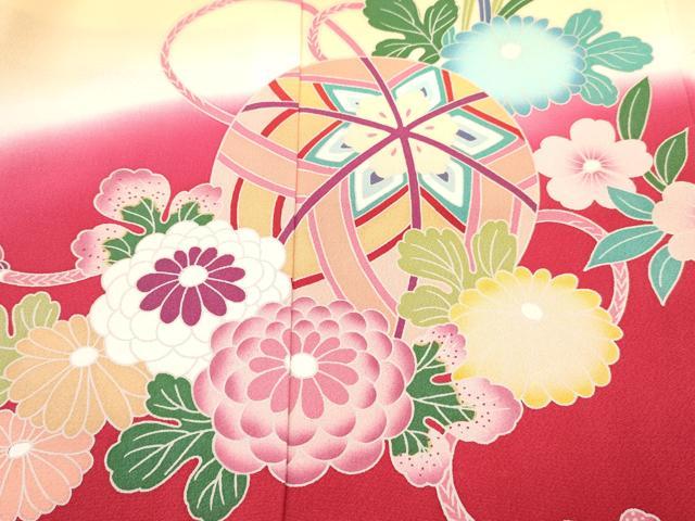 平和屋着物[]お宮参り　女の子　祝着　産着　初着　のしめ　鞠花文　暈し染め　箱付き　逸品　未使用　DABC5107ma