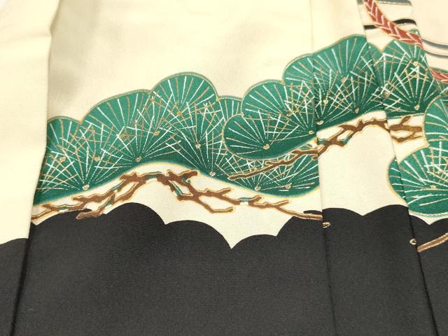平和屋着物[]男の子　子供　羽織　駒刺繍　龍　兜　扇面立波矢羽松文　金彩　DABC5118ma