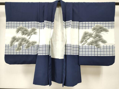 平和屋着物[]男の子　子供　羽織　龍　兜　松文　金彩　洗える着物　DABC5119ma