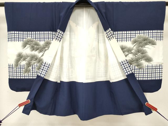 平和屋着物[]男の子　子供　羽織　龍　兜　松文　金彩　洗える着物　DABC5119ma