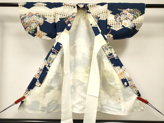 平和屋着物[]七五三　男の子　祝着・被布セット　龍　兜　逸品　未使用　DABC5125ma