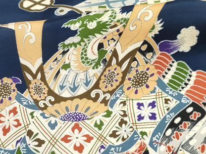 平和屋着物[]七五三　男の子　祝着・被布セット　龍　兜　逸品　未使用　DABC5125ma