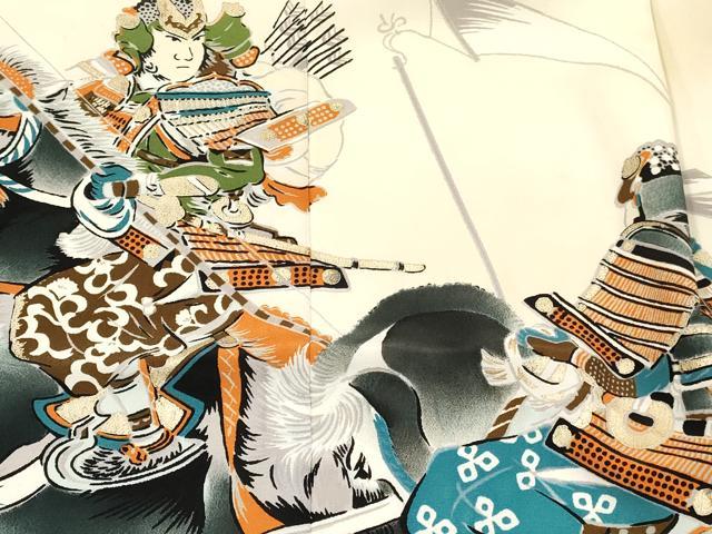 平和屋着物[]七五三　男の子　祝着・羽織セット　手描き　武士　金銀彩　DABC5128ma